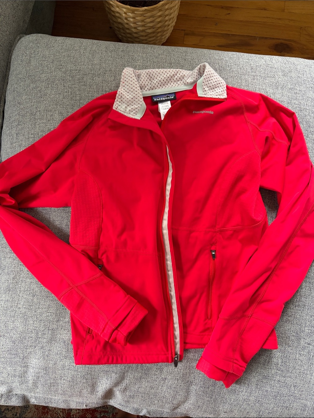 Patagonia Women’s Bright Red Utility Jacket with White Trim